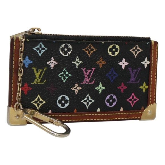 LOUIS VUITTON Multicolor Pochette Cles Coin Purse Black M13664 LV Auth 130299 - Picture 1 of 16